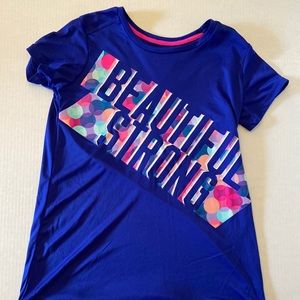 Blue workout shirt